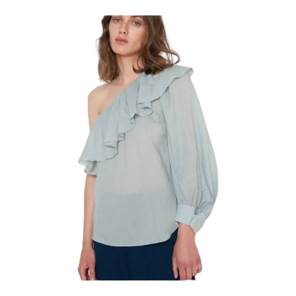 APIECE APART ONE SHOULDER RUFFLE TOP size 0 xs - Picture 1 of 10